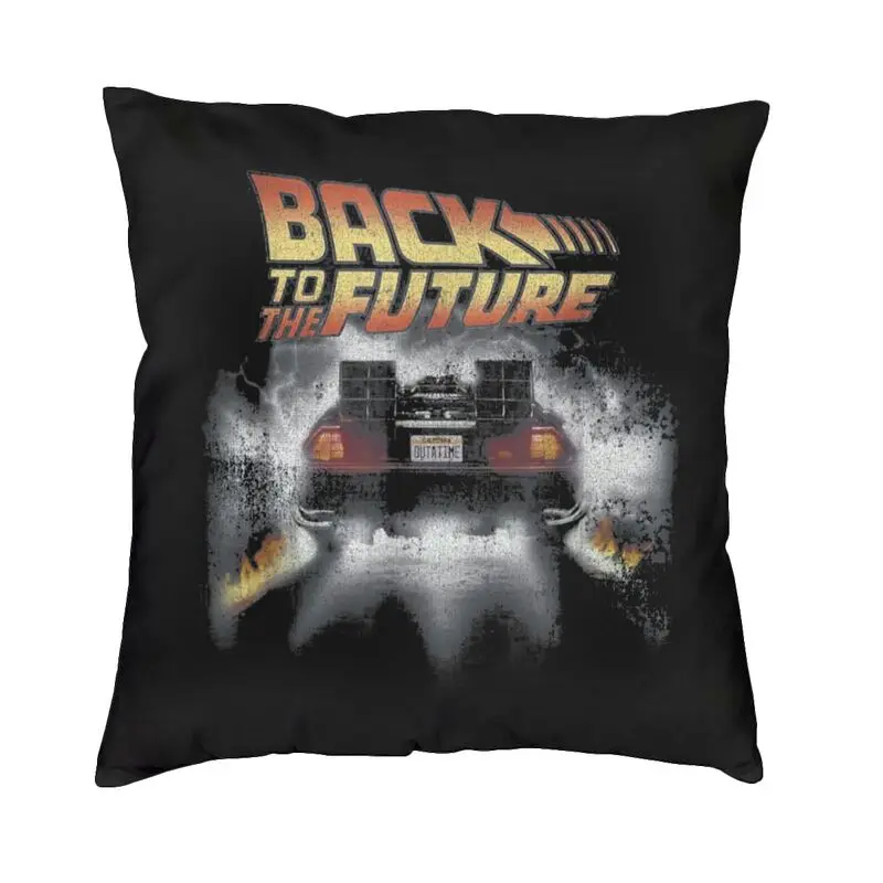 Movies Race Cars Back To The Future Cushion Covers Sofa Decoration Square Throw Pillow Cover 40x40