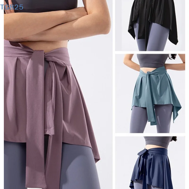 【AN】【AN】Yoga Sports Long Strap Cover Up Shawl Scarf Workout Tennis Short Skirt For Women Dance Outer Wrap Skirt Prevent Exposure
