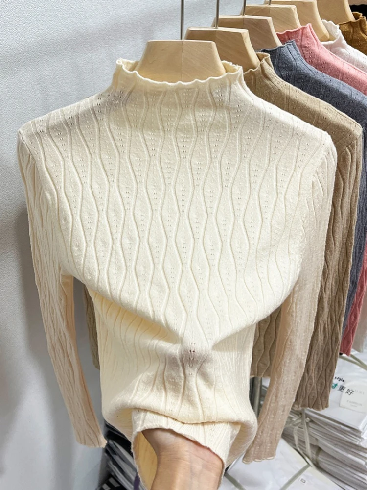 

AOSSVIAO 2025 Turtleneck Women Sweaters Autumn Winter Warm Pullover Slim Tops Knitted Sweater Soft Pull Female Jumper