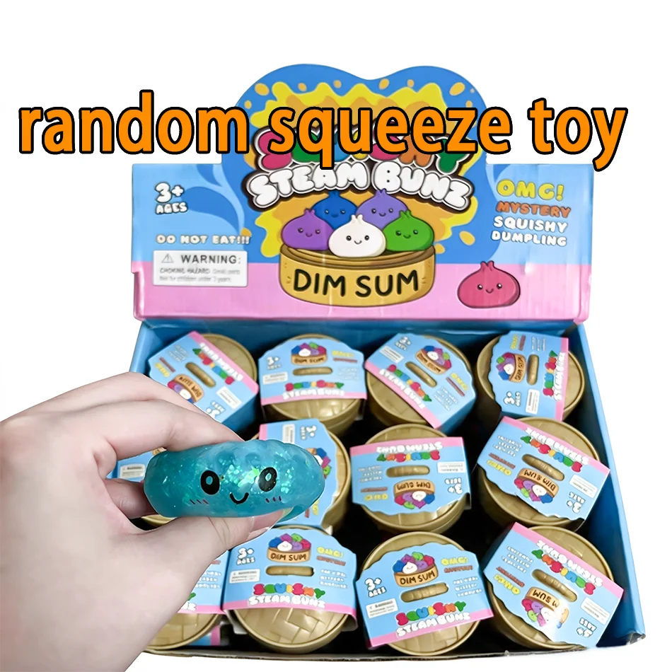 Compre 1 Squishy Grande con Purpurina en Forma de Dumpling y Obtenga Mini Perlas de Agua Rellenas Gratis, Juguete Antiestrés ASMR de TPR para Aliviar el Estrés y la Ansiedad