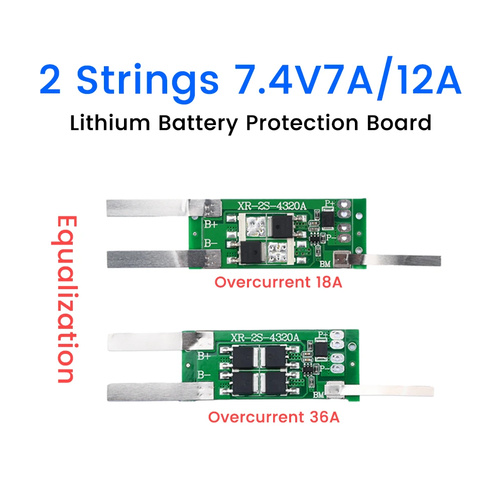 BMS 2S 7.4V 18650 Li-ion Lithium Battery Charge Discharge Protection Board 5A 6A 10A Protect Circuit Plates Module