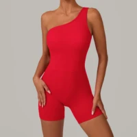 One Shoulder Women Sports Jumpsuit Sleeveless Yoga Rompers Backless Sportswear Women Workout One Piece Bodysuits Female - Image 4