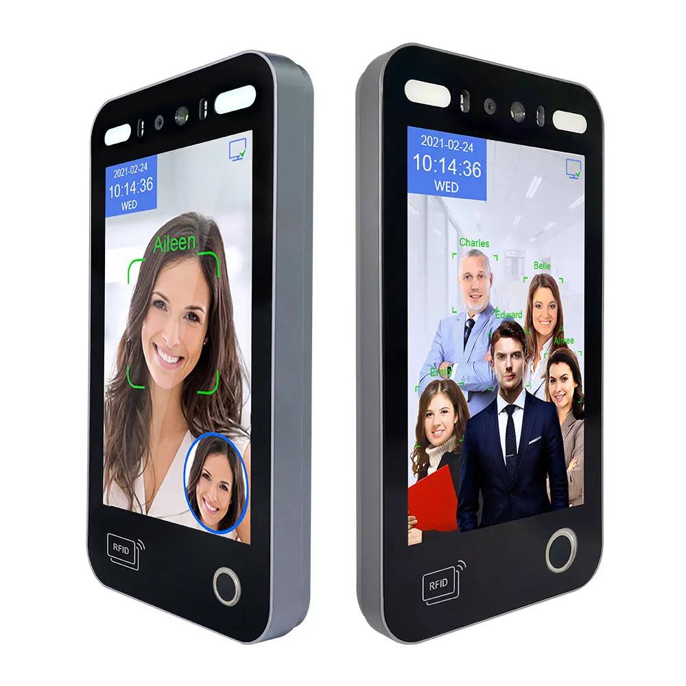8 Inch HD IPS Biometric AI Face Recognition Access Control  Fingerprint Time Attendance Door Access Control With WiFi USB