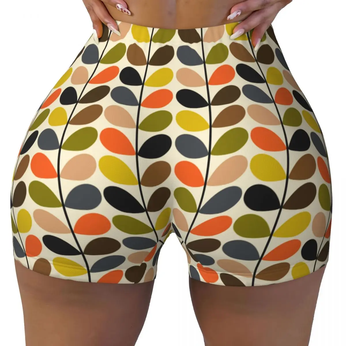 

Custom Multi Stem Pattern Workout Running Volleyball Shorts Women's Orla Kiely Gym Yoga Shorts