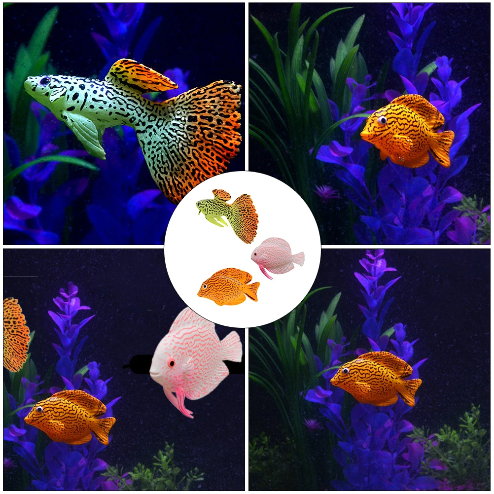 

3pcs Lifelike Silicone Fish Decoration for Aquarium Tank Kids Learning Play Durable Artificial Tropical nament