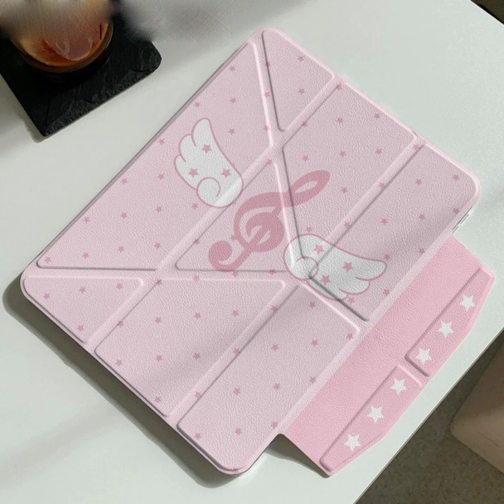 Angel Musical Note New Tablet Case For iPad Pro 11 12.9in 13 M4 9.7 10.2 5/6th 7/8/9 10 11th MINI Air 2 4 5 6 7 Trifold Case