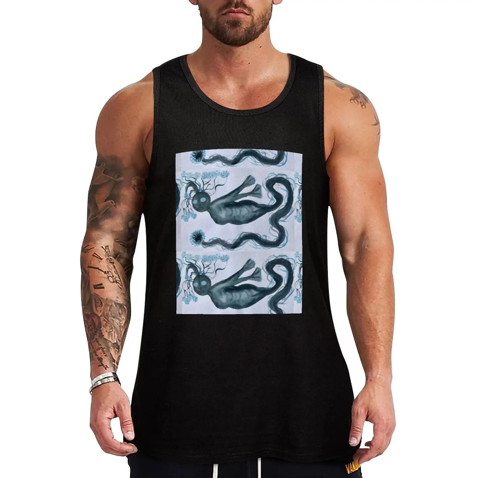 Demon Mermaid Tank Top Casual Loose Tank Top Sleeveless Summer Beach Shirt