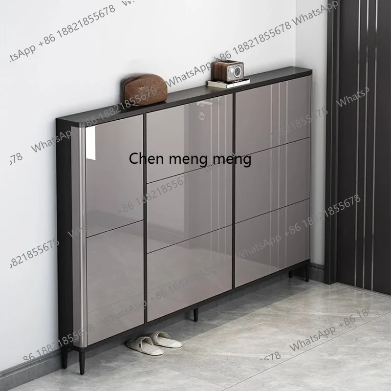 

Ultra-thin shoe cabinet 17cm household door tipping bucket type large-capacity entry narrow entrance cabinet