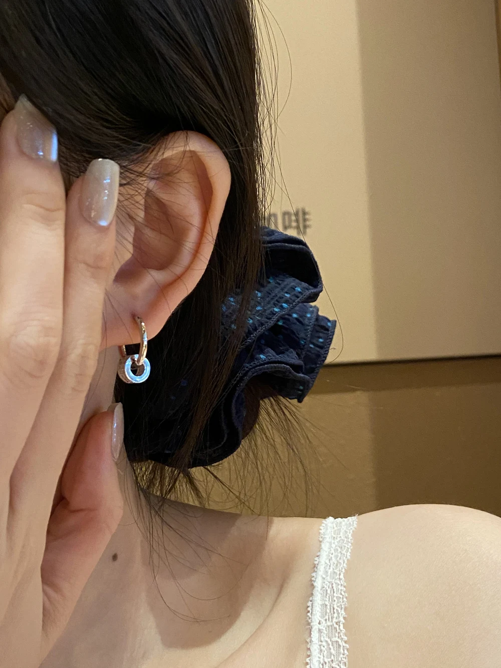 S925 Sterling Silver Geometric Circle Hoop Earrings Dainty CZ Cluster Hypoallergenic Elegant Jewelry For Women Fashion Jewelry