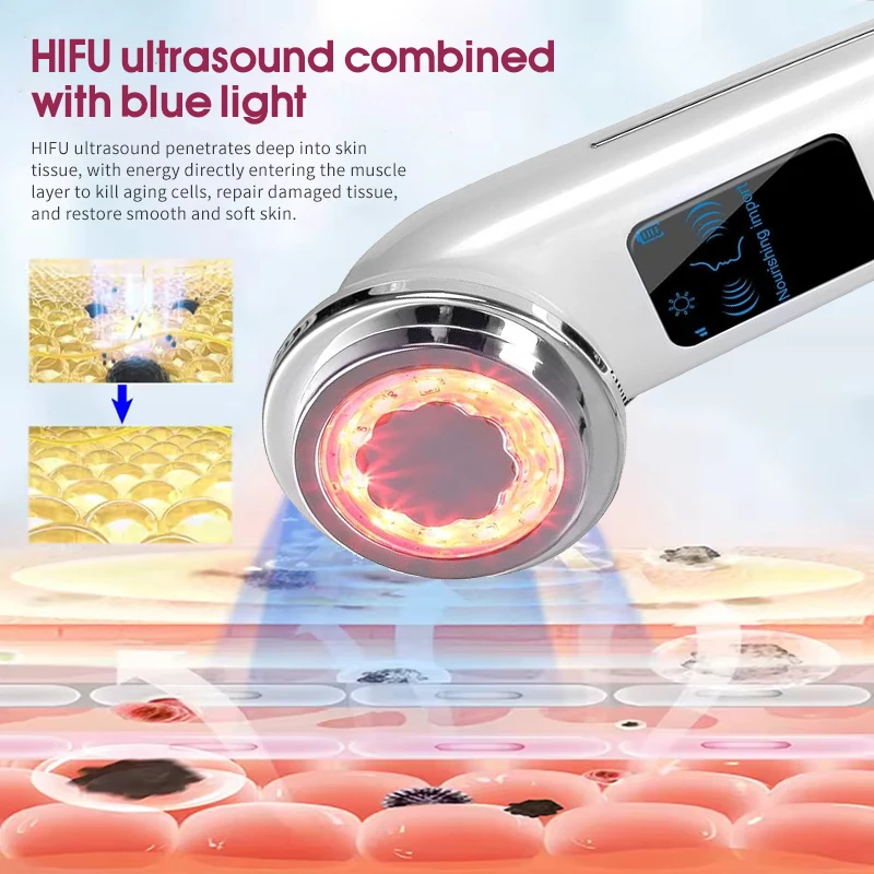 Appareil de beauté de rajeunissement de photons de Lifting du visage à microcourant EMS dispositif de nettoyage des pores de chauffage à température constante