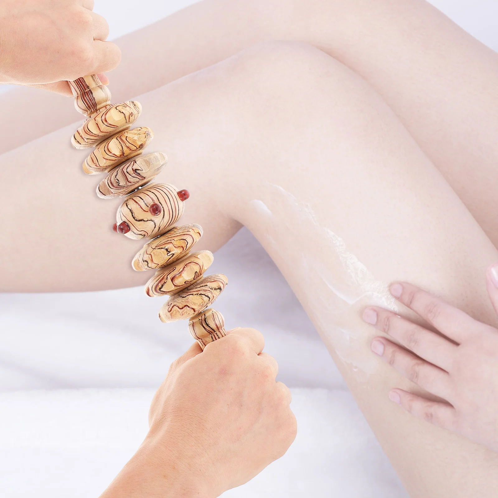 

2pcs Wooden Massage Stick For Belly Body Muscle Roller Abdominal Back Neck Leg Handheld Massager Multifunctional