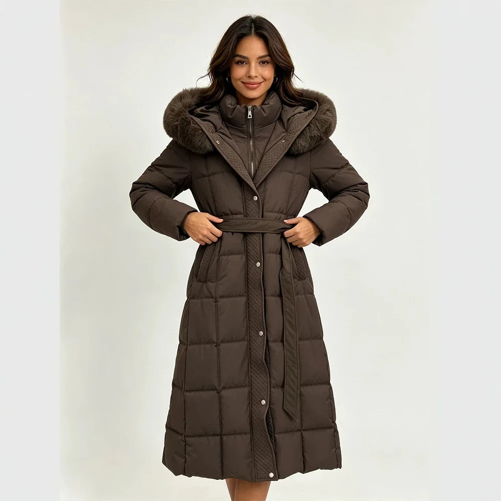 Parkas Women Knee Length Coats Hooded Zipper Jackets Thick Warm Y2k Streetwear Elegant Jacket Work Coat Casual Autumn Winter