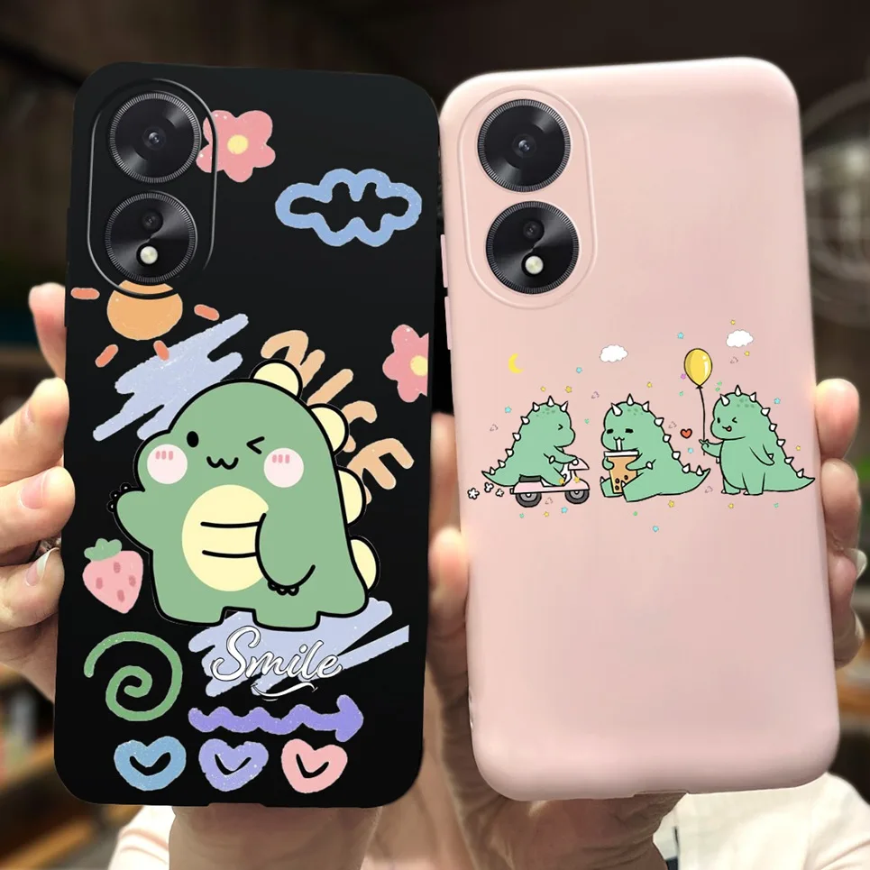 For Oppo A78 4G CPH2565 Cover Cute Astrinaut Black Cat Flower Liquid Silicone Phone Case For OPPO A78 5G Oppo A38 CPH2579 Bumper