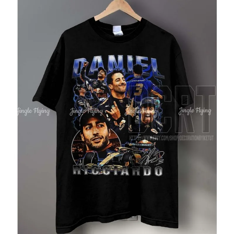 Рубашка Daniel Ricciardo, классическая футболка с рисунком 90-х годов, винтажная футболка унисекс, подарок в стиле ретро