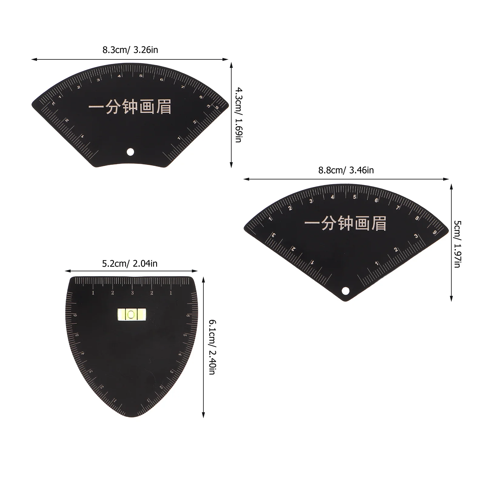 3Pcs Eyebrow Mapping Tool Set Durable Measuring Shaper Kit for Beginners Professionals Accurate Symmetrical Brow Positioning