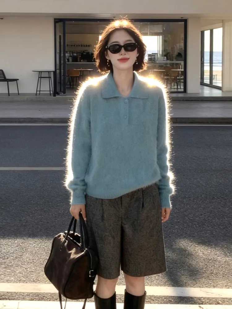 

Женский мягкий и уютный свитер-толстовка для осени и зимы, свободный, универсальный, вязаный, омолаживающий, для молодых девушек