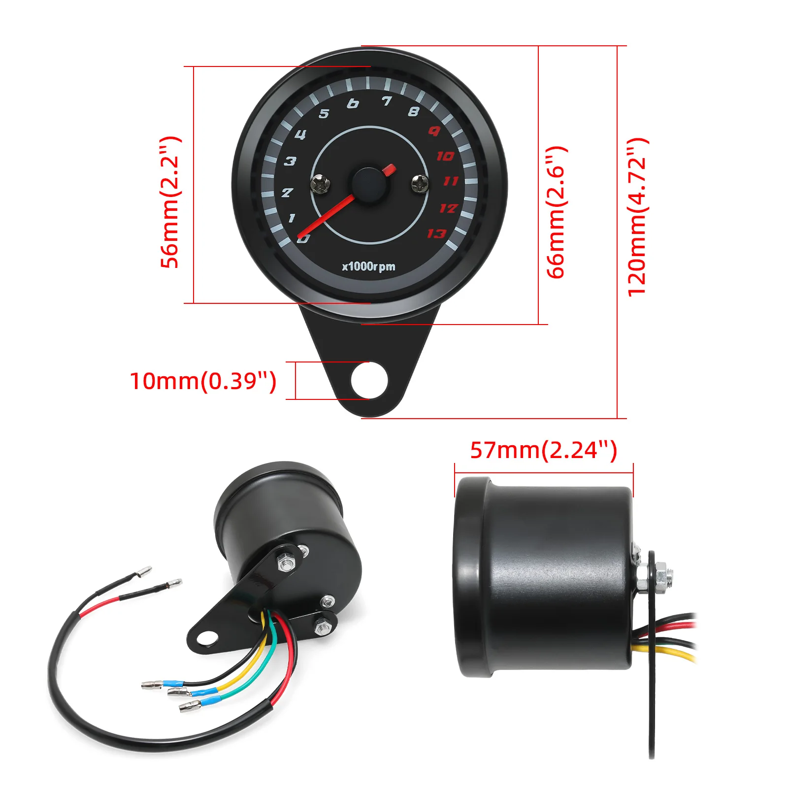 13000 RPM Meter Universal Scooter Motorcycle Analog Tachometer Gauge Night Light Instruments Speed Indicator