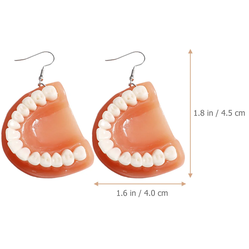 

1Pair Funny Teeth Earrings Women Weird Dangle Drop Earrings Creative Pendant Ear Jewelry for Party Festival Beach Holiday