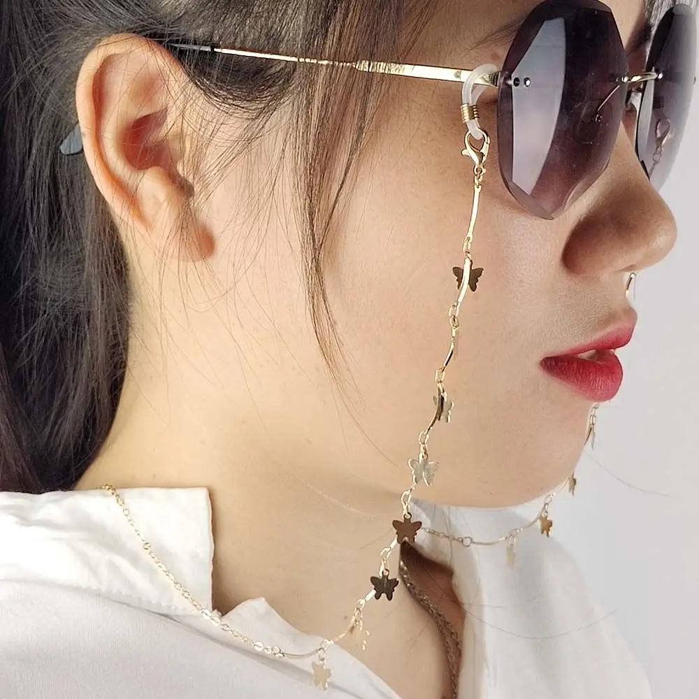 Straps Glasses Clips Women Hold Straps Fashion Girls Mask Cord Holders Crystal Bead Chain Face Cover Necklace Glasses Chain