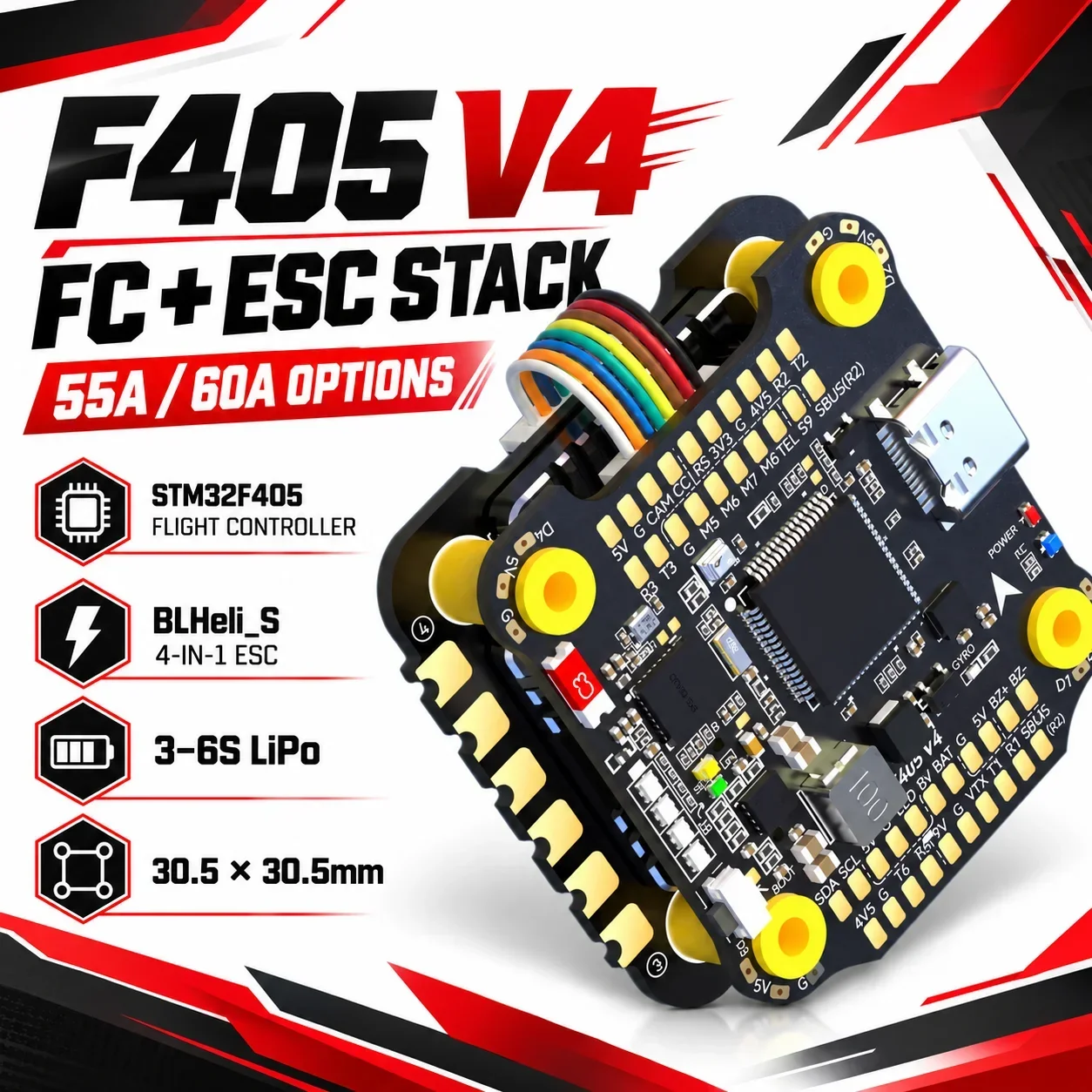 F405 V4 Stack BLS 55A 60A 4in1 ESC Flight Controller 3-6S 30x30 INAV Bluetooth Betaflight FPV Racing Freestyle Drone Frame Parts