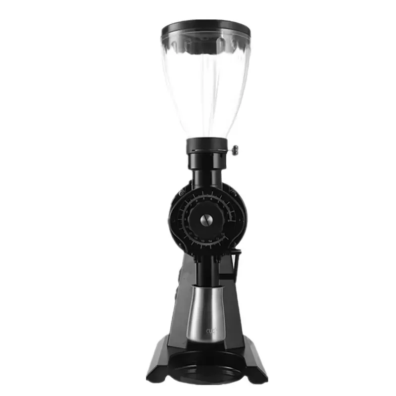 Professional Electric Coffee Grinder with Flat Burr Mill for Fresh Bean Grinding Black Compact Design Home Kitchen Appliance