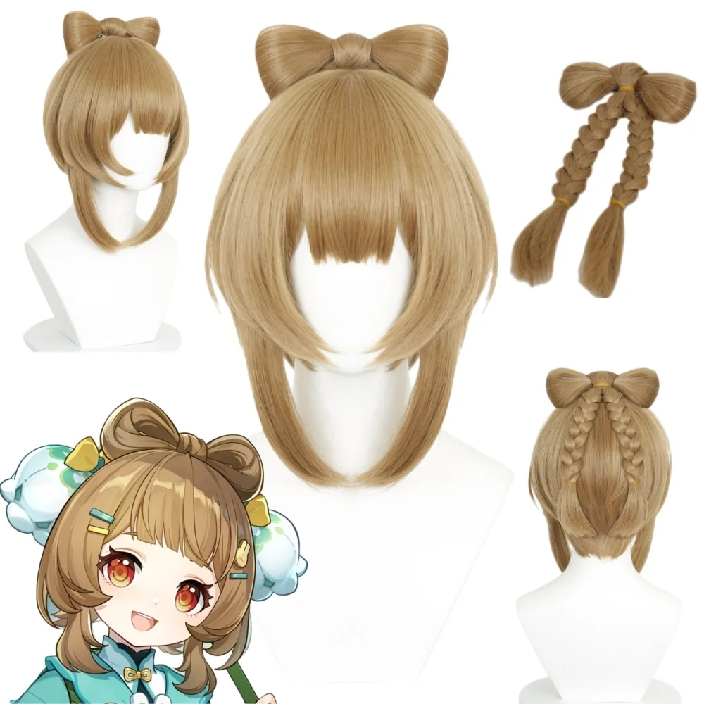 

Парик для косплея Яо Яо из игры Genshin Impact, в стиле Фестиваля фонарей, аниме-парик Яо Яо, реквизит для вечеринки на Хэллоуин, парик с сеткой-розой