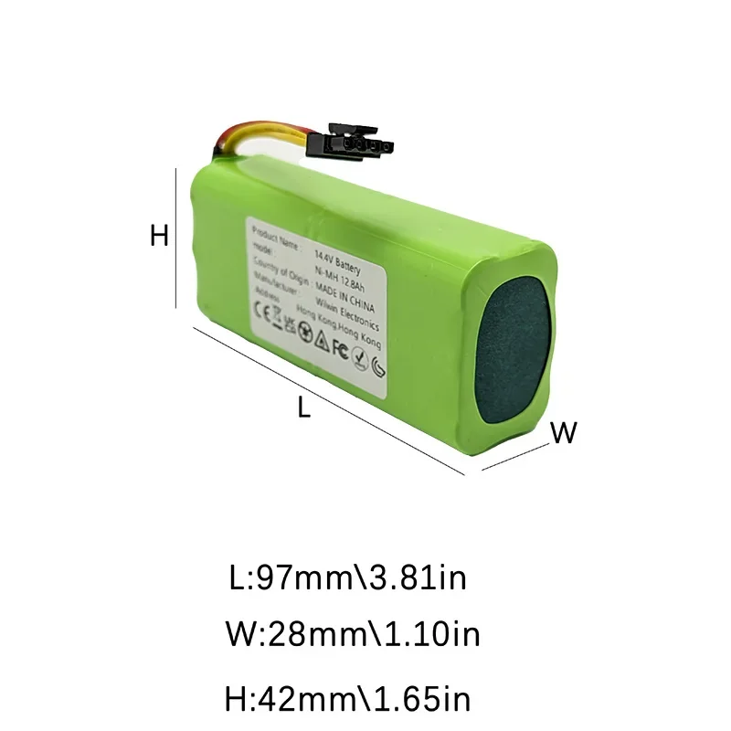 14.4V AA Battery Pack for VCR01 VCR03 VCR12 R1-L083B R1-L081A R1-L085B, Suitable for Midea RV-R300 RV-R310 Sweeping Robot