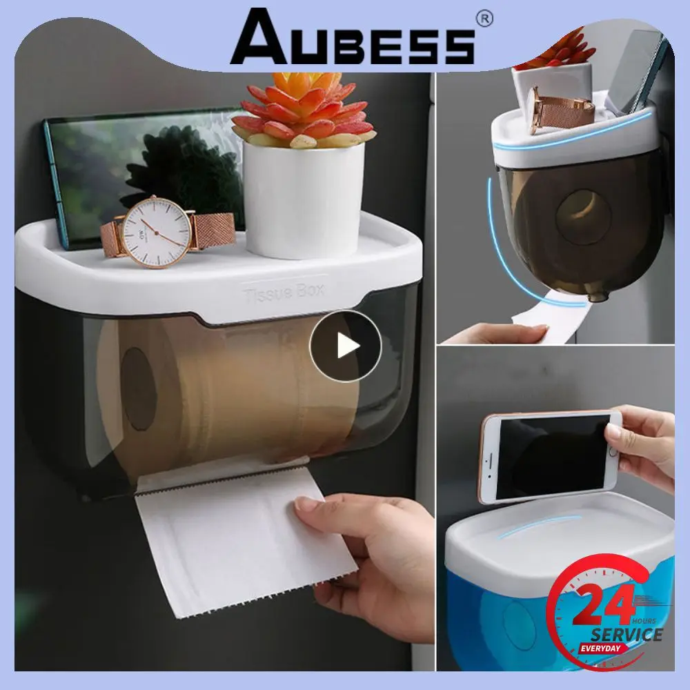 Tissue Storage Box Bathroom Wall Mount Punch-Free Toilet Paper Holder Paper Towel Storage Rack Organizer Bathroom Home Supplies