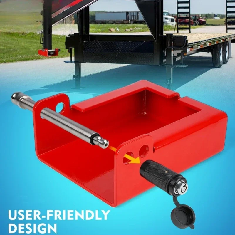Gooseneck trailer lock fits 7 baseplate connector  fastener   ball hood