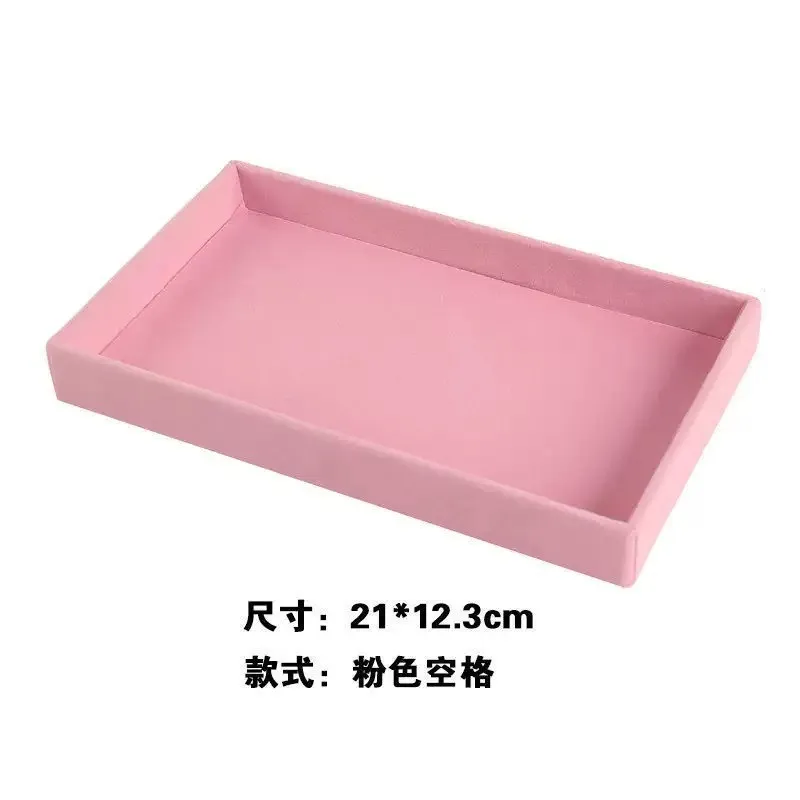 Samt-Schmuckdisplay Exquisiter Schmuckhalter Tragbarer Ring-Ohrringe-Halsketten-Organizer Aufbewahrungsbox Organizer-Fächer Beige