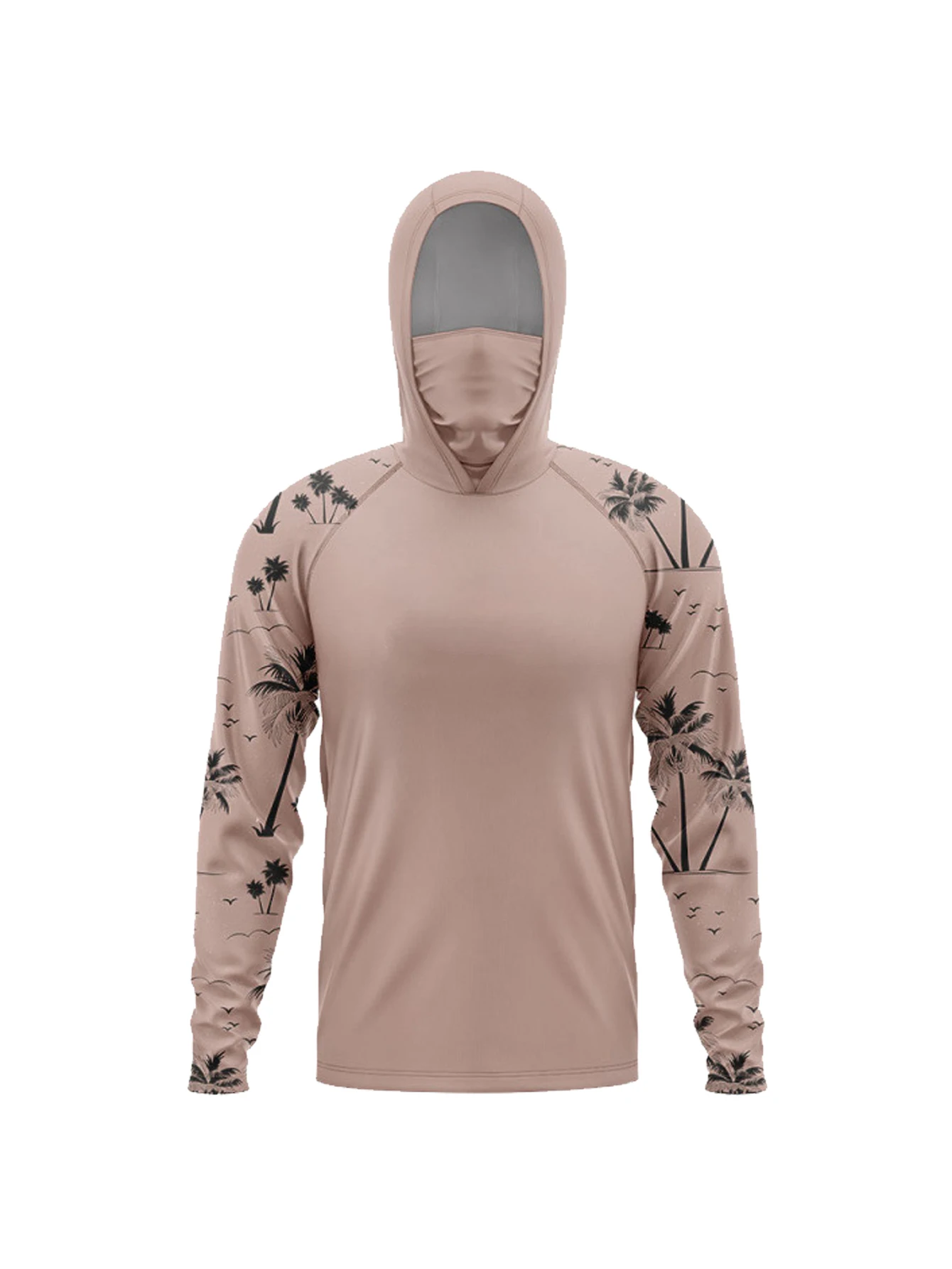 New men's and women's hooded fishing shirts with face shields, neck protection, sun protection, long sleeved hoodies