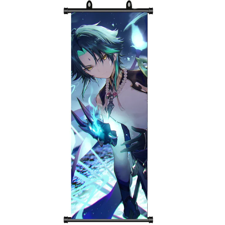 Anime Xiao Genshin Impact Spel Stof Muur Scroll Home Decor Anime Poster Geschenken 30*45Cm