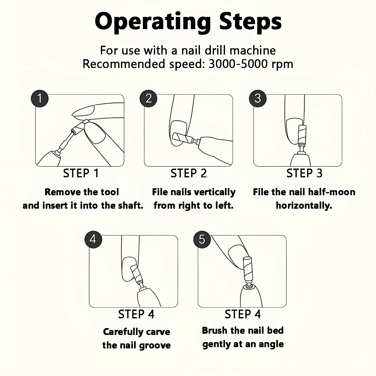 أربطة صنفرة أظافر مستوردة باللون الأسود والأرجواني مع مغزل لآلة كهربائية ومطحنة ملفات الأظافر الأكريليك وإزالة طلاء الأظافر #5