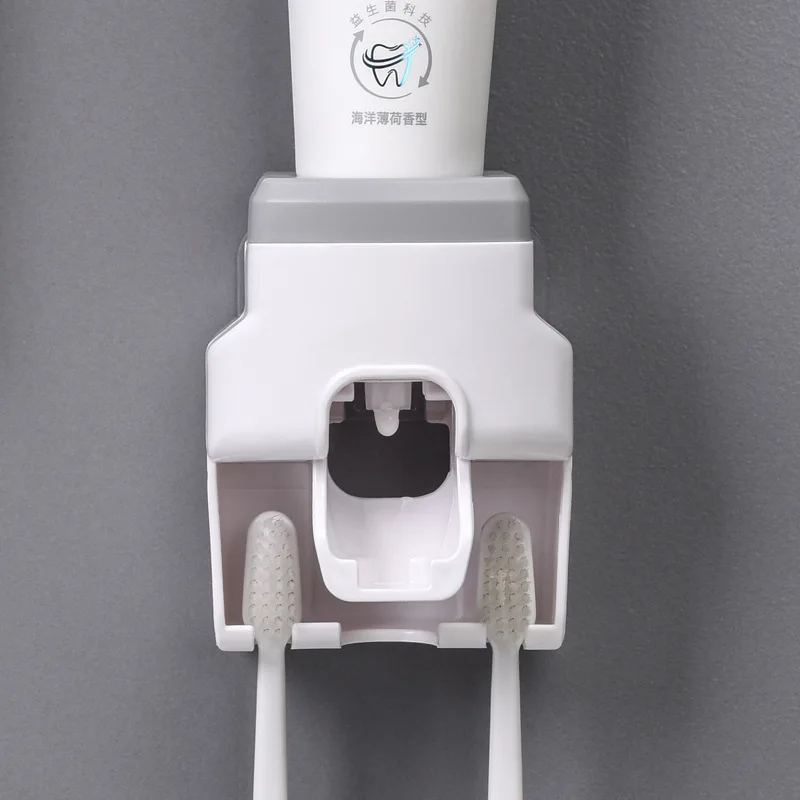 Automatic Toothpaste Dispenser Bathroom Accessories Wall Mount Lazy Toothpaste Squeezer Toothbrush Holder Bathroom Organizer