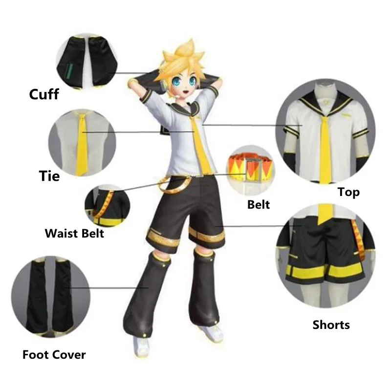 Uniforme cosplay conjuntos de trajes completos espelho twins jk uniforme terno rin len halloween topos + shorts cos roupas femininas