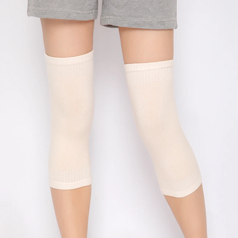 Calentadores de rodilla de punto elástico para mujer, mangas de soporte de rodilla ligeras y transpirables, uso diario, protectores de rodilla para el cuidado de las articulaciones