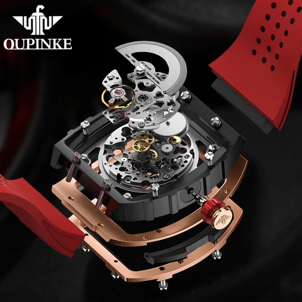 Men's Luxury Automatic Mechanical Watch, Silicone Strap