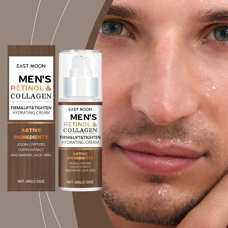 

Men's Retinol Collagen Moisturizer-Hydrating Firming Face Cream To Reduce Fine Lines, Brighten Skin Restore Soft Elastic Texture