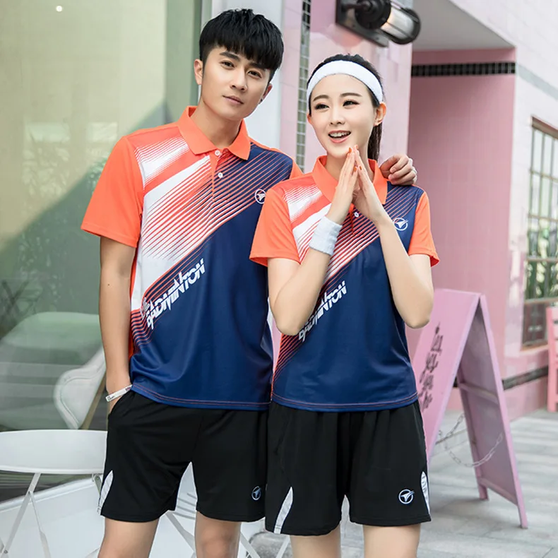 New style badminton clothing , Women Men tennis match training team clothes, tennis shirt girl , tennis skort ladies