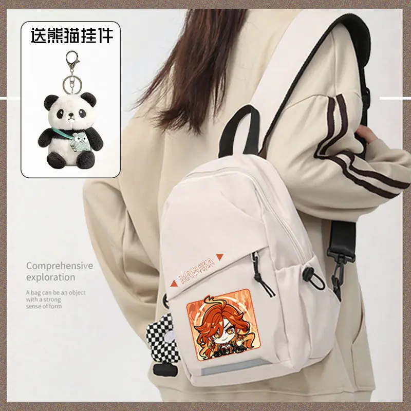 

Genshin Impact Maveka Unisex Crossbody Casual Shoulder Student Trendy Small Backpack Couple Style Chest Bag Versatile Ani