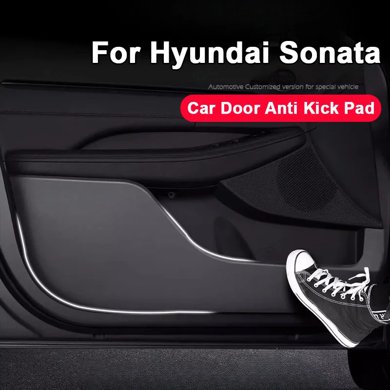 

For Hyundai Sonata 2011-2024 2025 2026 Car Door Anti Kick Pad Protection Side Mat Stickers Leather Interior Styling Accessories