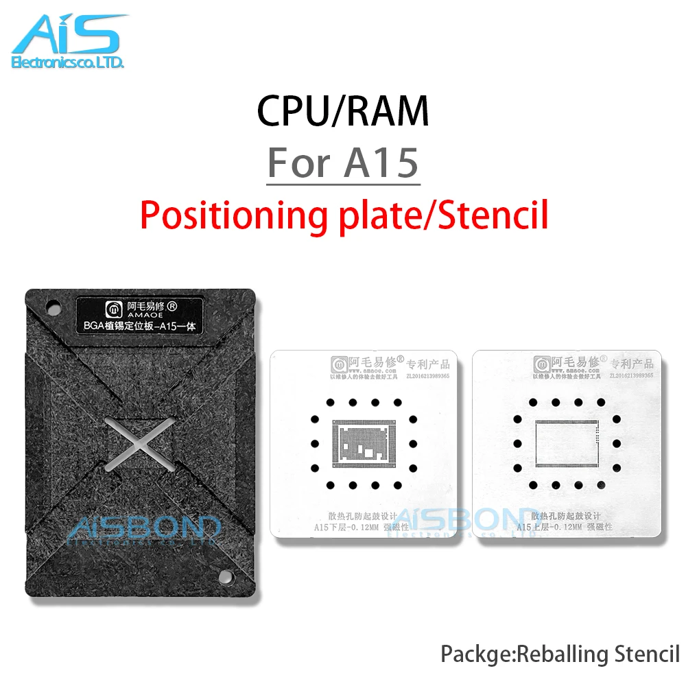 Amaoe BGA Stencil Reballing Template Station Kit For iPhone 13 Pro Max Mini 13Pro 13ProMax A15 CPU Graphics IC Positioning plate