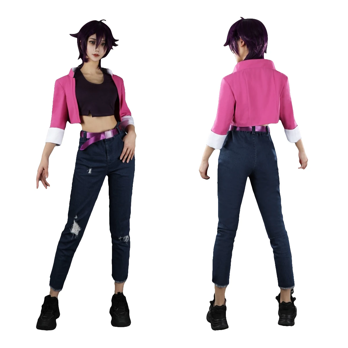 

Invisigal Courtney Pink Cosplay Costume Set - Invisibitch T-Shirt Pants Belt Halloween Roleplay Party Outfit for Theme Events
