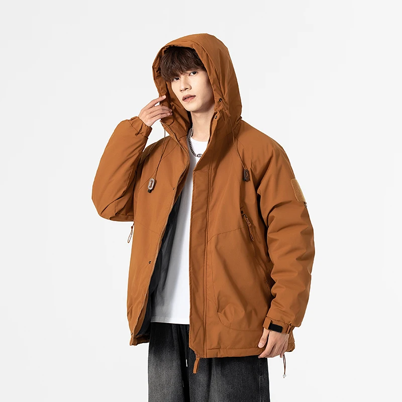 Jaket Musim Dingin Pria Baru Bahan Outdoor Anti Angin Bernapas Tebal Berlapis Nyaman Serbaguna Anti Angin Hangat Parker Jaket Katun
