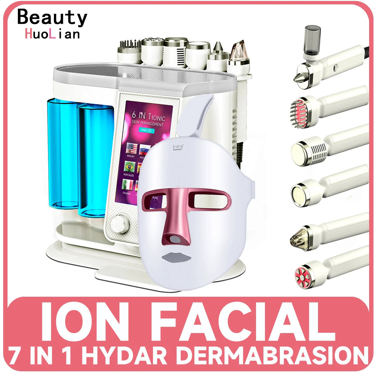 7 In 1 H2O2 Hydro Dermabrasion RF Bio Lifting Spa Hydro-Facial Microdermabrasion Machine Water Beauty Health Device