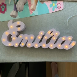 LED Pesonalized Names Wood Signs Custom Name Sign Table Decor Wedding Table Wooden Letters Wood Baby Name Nursery Pet Sign