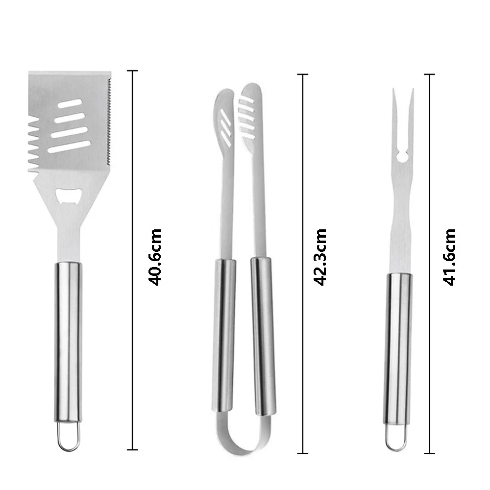 16pcs Stainless Steel BBQ Tools Set BBQ Tools Set Barbecue Utensil Accessories Barbeque Grilling Accessories Outdoor Gr