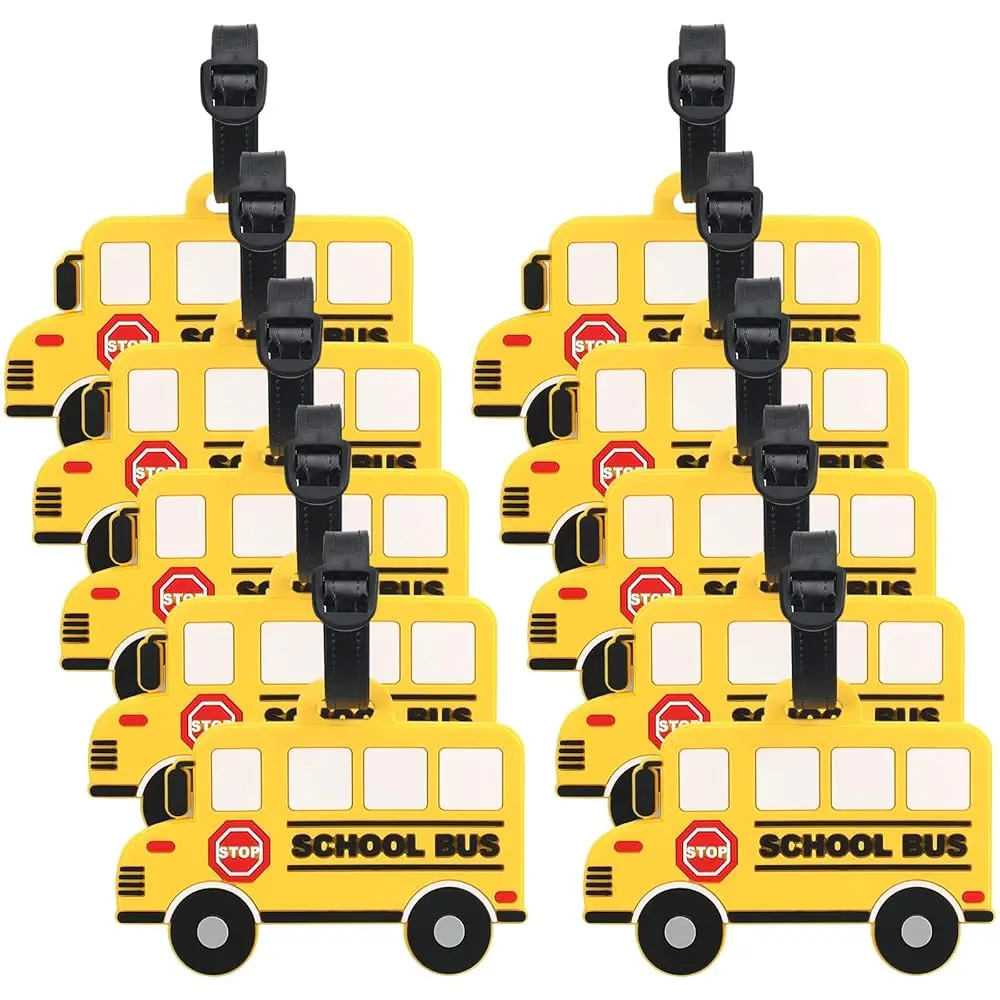 

Free ShippingYellow School Bus Luggage Tags End of The Year for Suitcases with Name ID Card Bag Tags for Travel Luggage Identifi