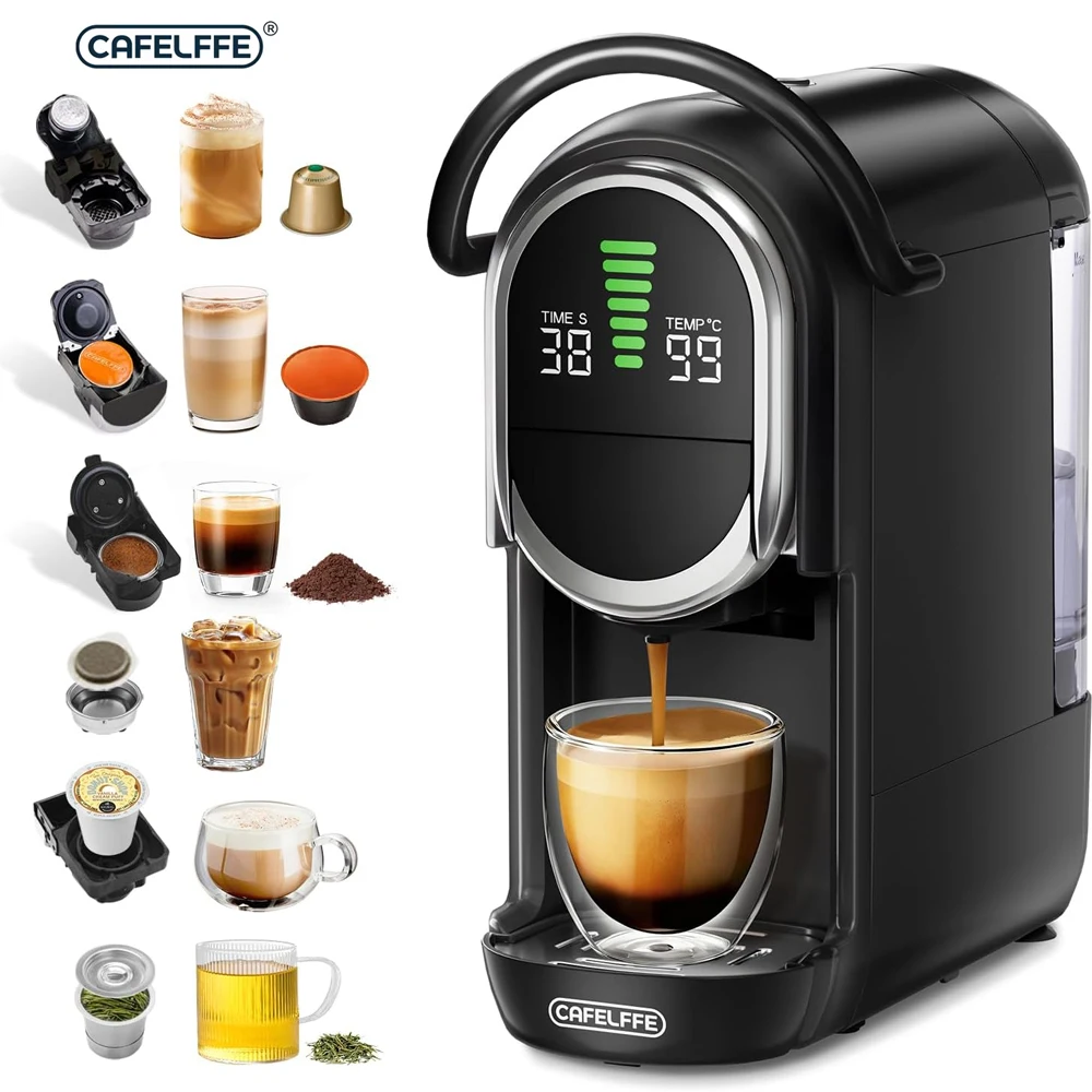 CAFELFFE Macchina da Caffè a Capsule 6 in 1, Rilascio Automatico della Pressione