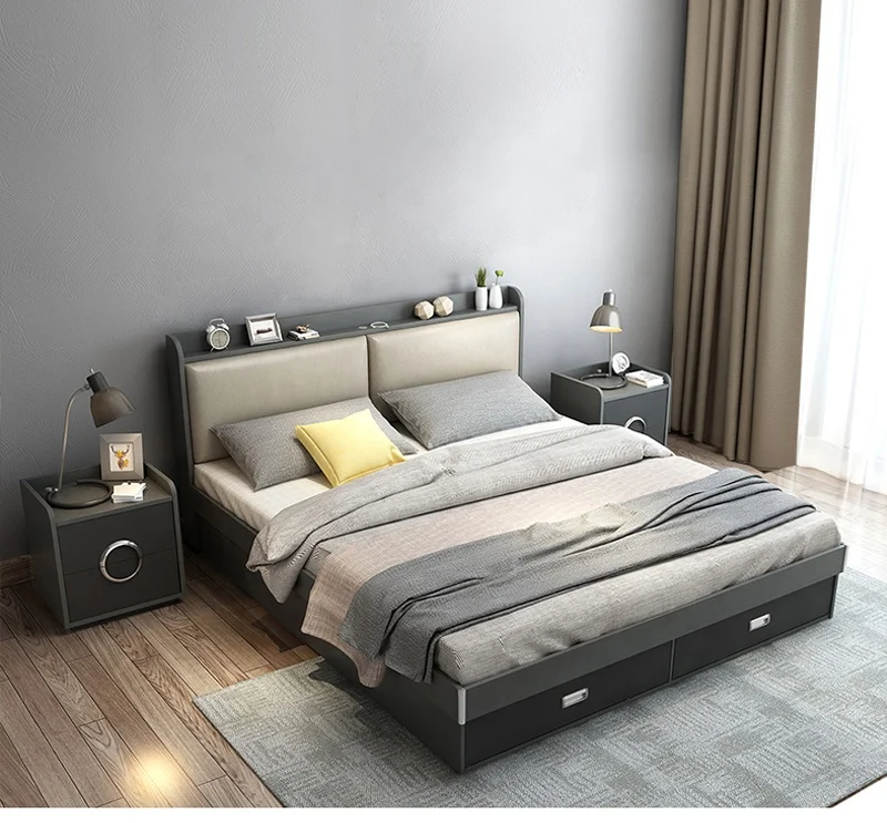 Modern Bed Room Furniture Platform King Size Bed